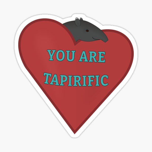 Vista previa del artículo con la obra «Lindo tapir malayo corazón rojo Eres tapirífico», diseñado y vendido por ThatIsSomething.
