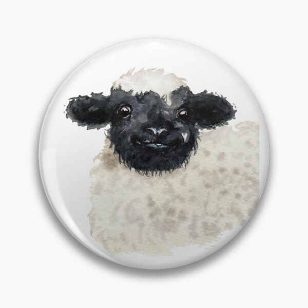Item preview, Valais black nose sheep watercolour painting designed and sold by Funsize-Art.