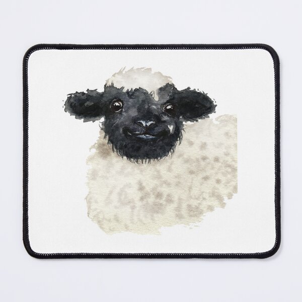 Item preview, Valais black nose sheep watercolour painting designed and sold by Funsize-Art.