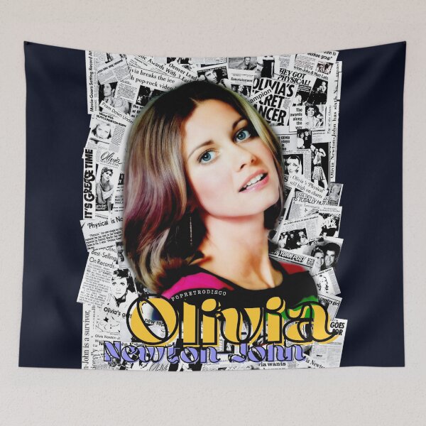 Item preview, Olivia Newton-John - 70s Icon - Newspapaer heaadlines Designed by PopRetroDisco designed and sold by popretrodisco.