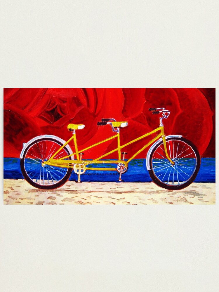 yellow tandem bike