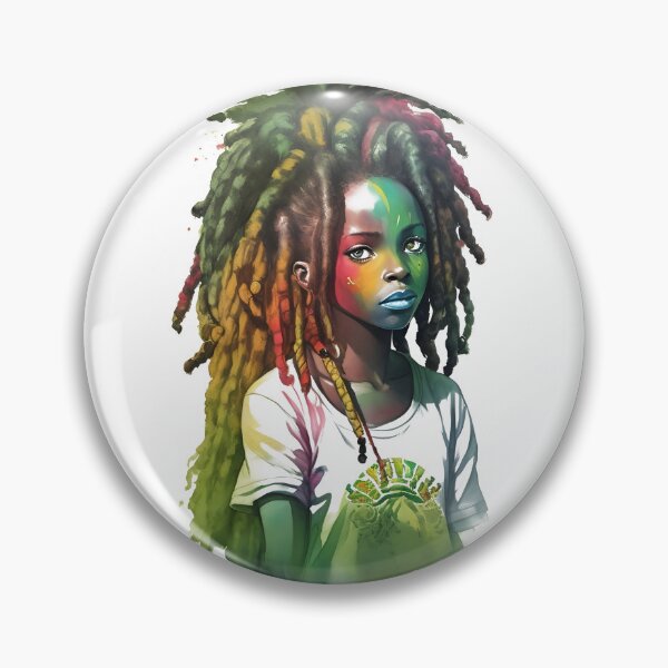 Item preview, Rasta Girl with Dreadlocks Watercolor design designed and sold by EddieBalevo.