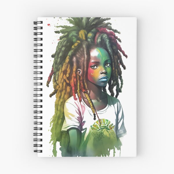 Item preview, Rasta Girl with Dreadlocks Watercolor design designed and sold by EddieBalevo.