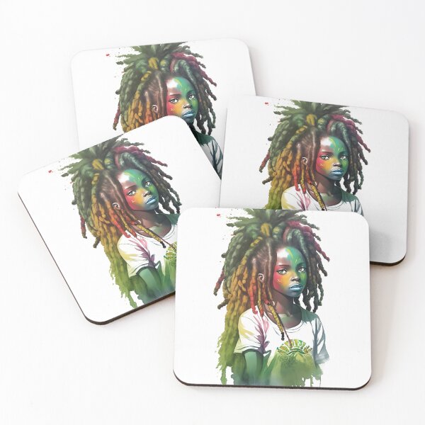 Item preview, Rasta Girl with Dreadlocks Watercolor design designed and sold by EddieBalevo.
