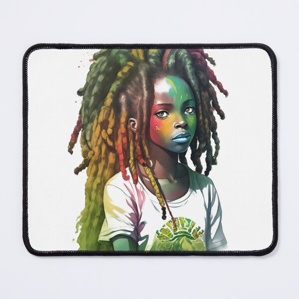 Item preview, Rasta Girl with Dreadlocks Watercolor design designed and sold by EddieBalevo.