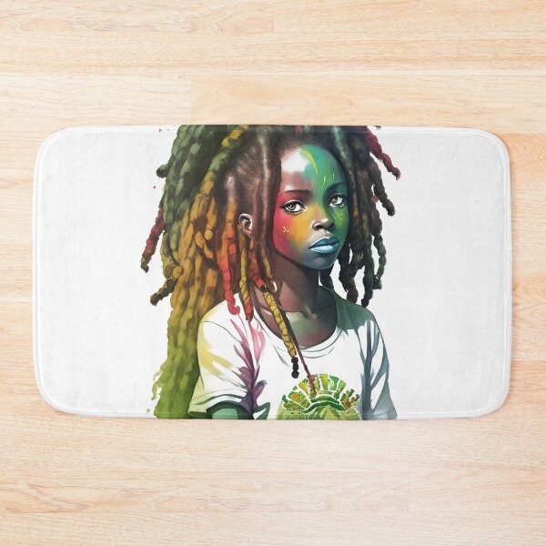 Item preview, Rasta Girl with Dreadlocks Watercolor design designed and sold by EddieBalevo.
