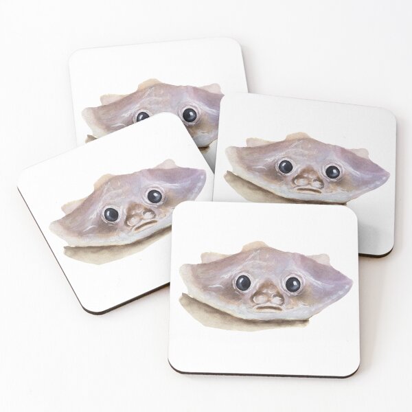 Item preview, Deep Sea Batfish watercolour painting designed and sold by Funsize-Art.