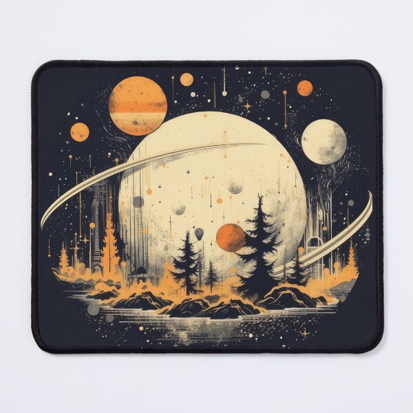Item preview, Celestial Symphony - Planets and Moons Space Art designed and sold by PaperCrazed.