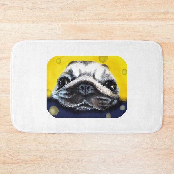 Item preview, Happy Pug dog acrylic painting designed and sold by Funsize-Art.