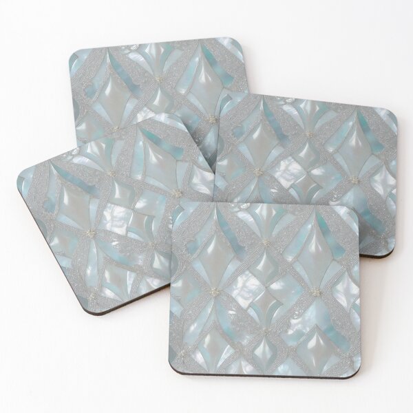 Item preview, Abstract mother of pearl inlay with silver background illustration designed and sold by ArtyBuys.