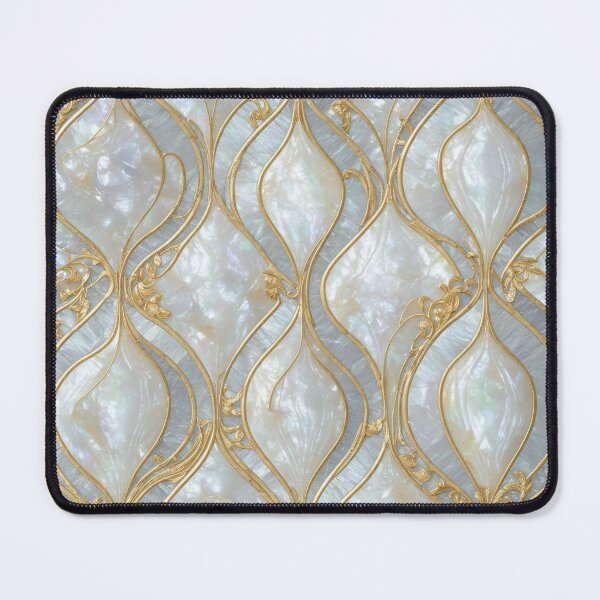 Item preview, Shimmering pearl inlay with ornate gold filigree decoration illustration designed and sold by ArtyBuys.