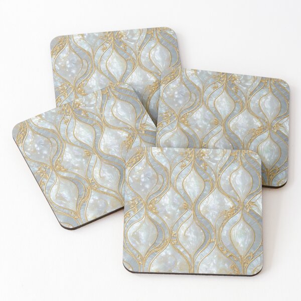 Item preview, Shimmering pearl inlay with ornate gold filigree decoration illustration designed and sold by ArtyBuys.