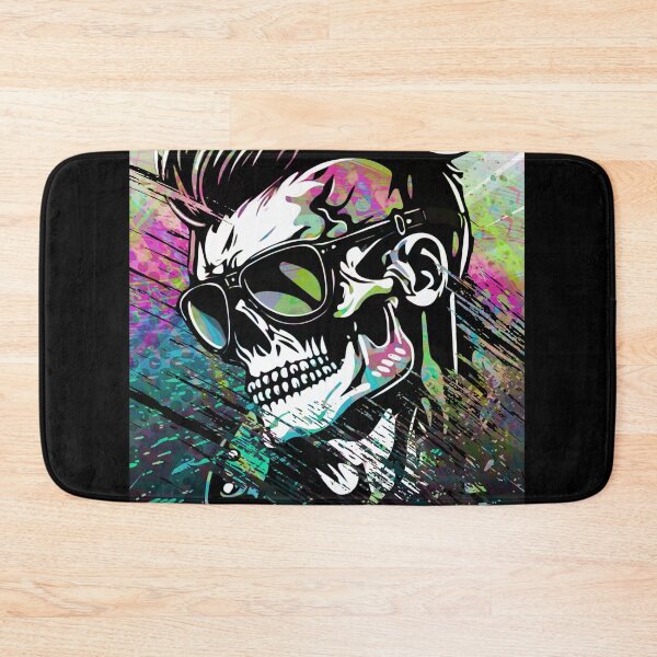 Item preview, Psychedelic Skull and Shades Abstract Illustration Portrait designed and sold by VibesAndVision.