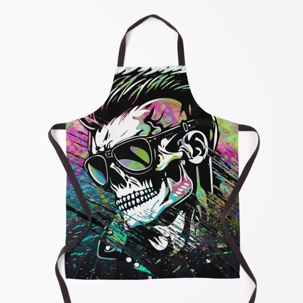 Item preview, Psychedelic Skull and Shades Abstract Illustration Portrait designed and sold by VibesAndVision.