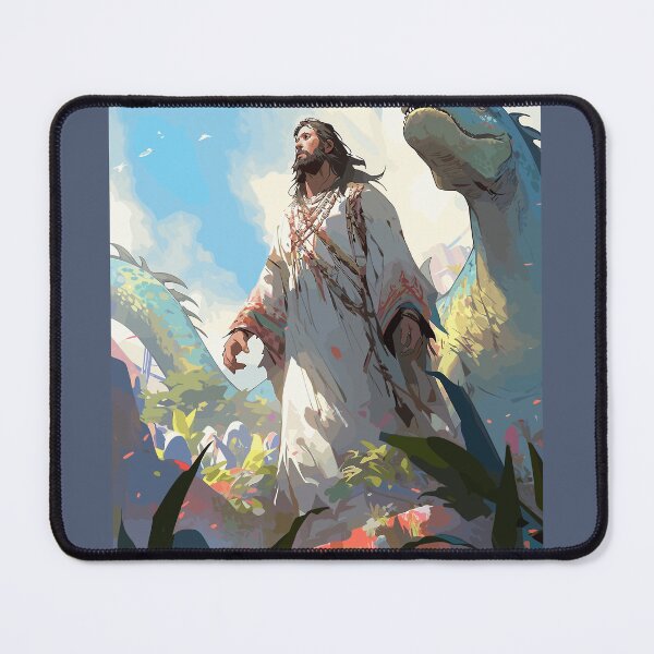 Item preview, Jesus and a dinosaur or a dragon? designed and sold by EmeraldeaArt.