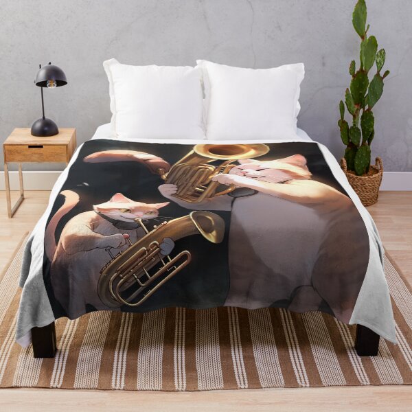 Item preview, Tabby Cats Are Playing Trombone in the Forest designed and sold by BDMeow.