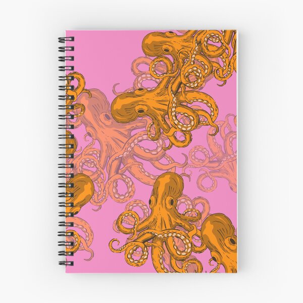 Item preview, Octopus pattern pink orange designed and sold by Raduna.