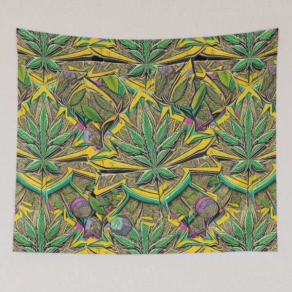 Item preview, Weed Pattern Trippy Psychedelic Marijuana Leaves designed and sold by EddieBalevo.