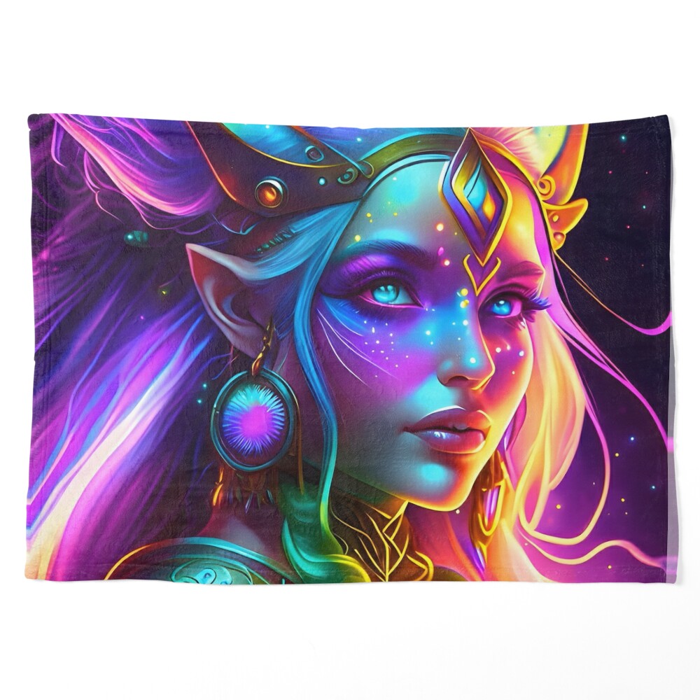 Magic Elf | neon design | Fantasy | Psychedelic Elf | AI art