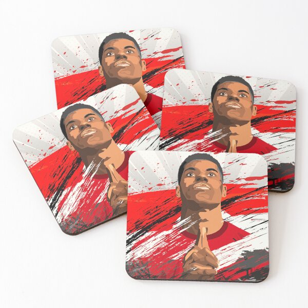 Item preview, Marcus Rashford Man Utd Celebración Bandera Resumen Ilustración Retrato designed and sold by VibesAndVision.