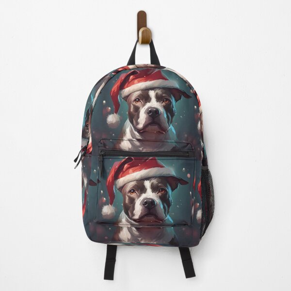Item preview, Staffordshire Bull Terrier in a Christmas Santa Portrait Art designed and sold by Ameiva-Apparel.
