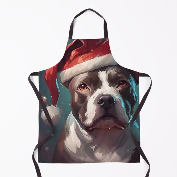 Item preview, Staffordshire Bull Terrier in a Christmas Santa Portrait Art designed and sold by Ameiva-Apparel.