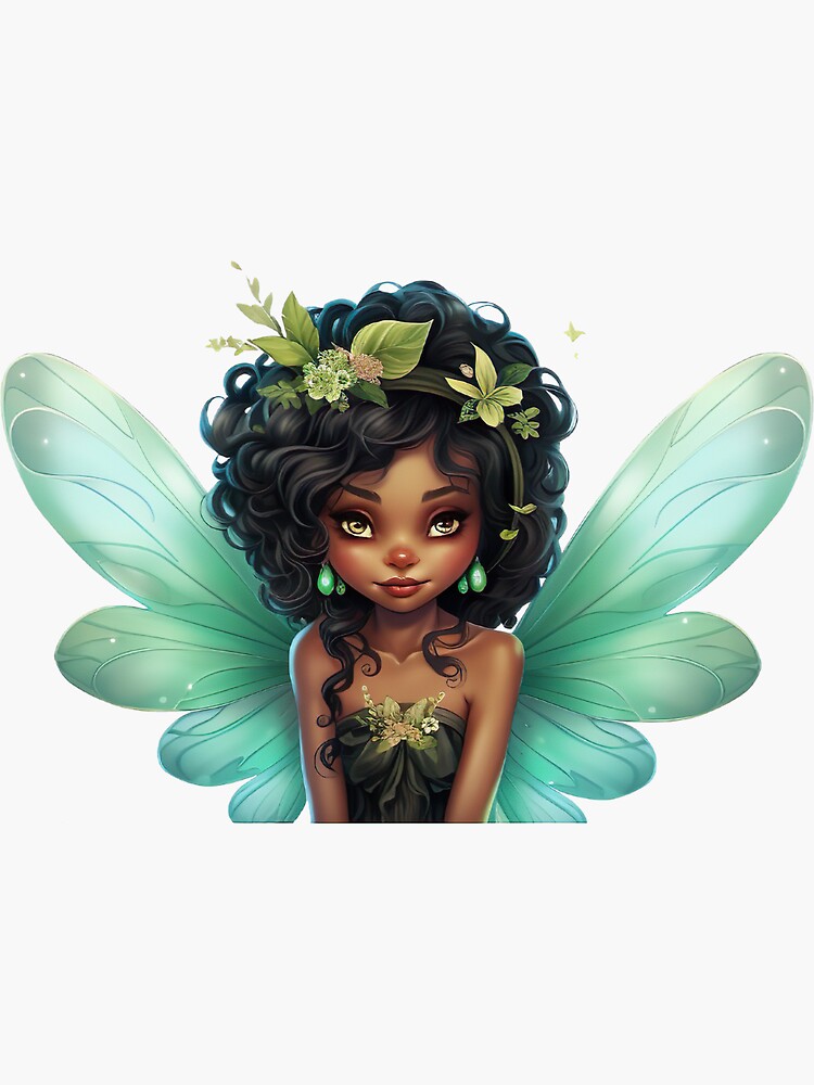 Beautiful Black Fairy - Fairy - Sticker