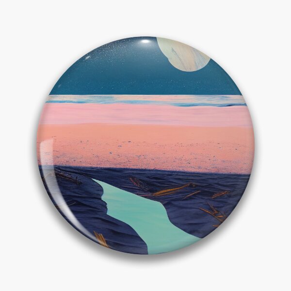 Item preview, landscape moon sea blue hour designed and sold by badbug.