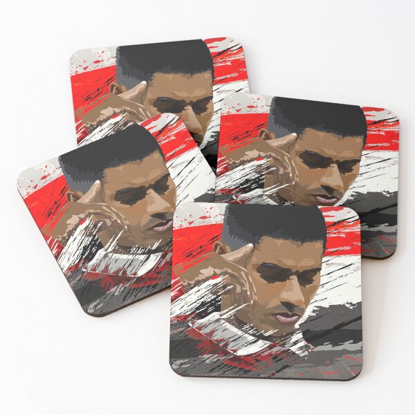 Item preview, Marcus Rashford Man Utd Celebración Bandera Resumen Ilustración Retrato designed and sold by VibesAndVision.