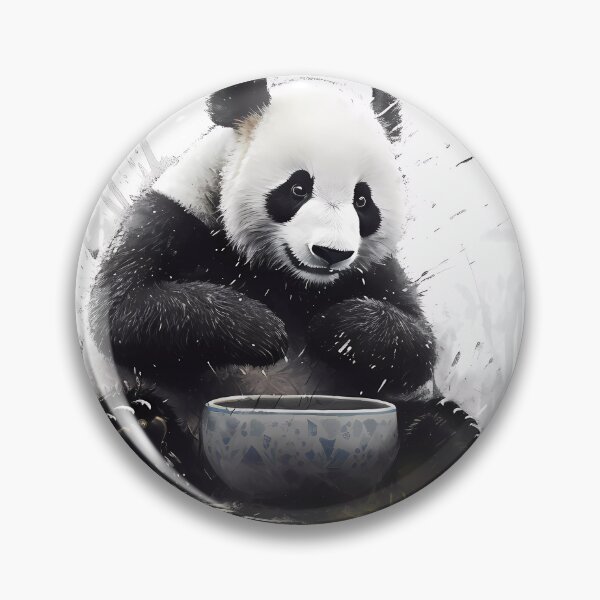 Item preview, Panda Eating Its Favorite Food in a Ceramic Bowl designed and sold by SingularityGeek.