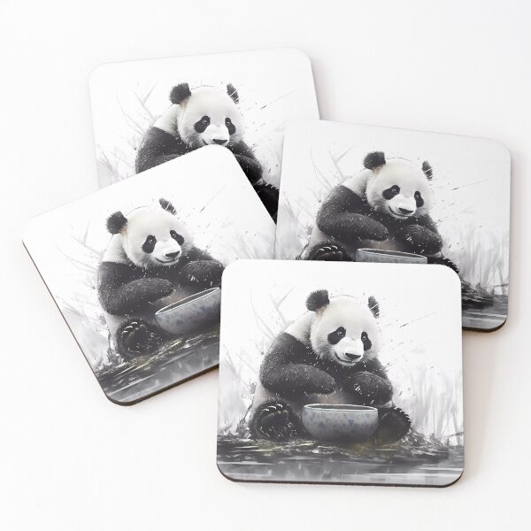 Item preview, Panda Eating Its Favorite Food in a Ceramic Bowl designed and sold by SingularityGeek.