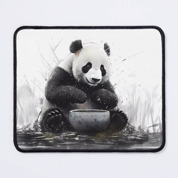 Item preview, Panda Eating Its Favorite Food in a Ceramic Bowl designed and sold by SingularityGeek.