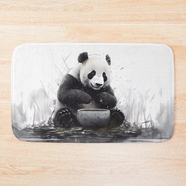 Item preview, Panda Eating Its Favorite Food in a Ceramic Bowl designed and sold by SingularityGeek.