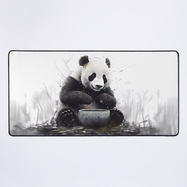 Item preview, Panda Eating Its Favorite Food in a Ceramic Bowl designed and sold by SingularityGeek.