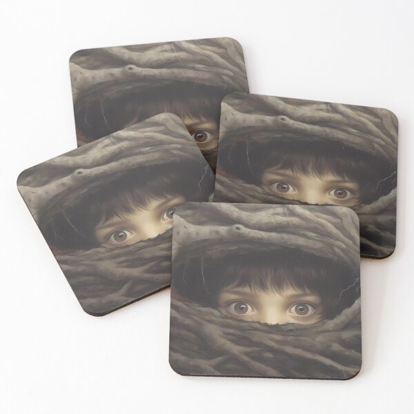 Item preview, Penetrating Gaze of a Child in the Hollow of a Tree's Roots designed and sold by SingularityGeek.
