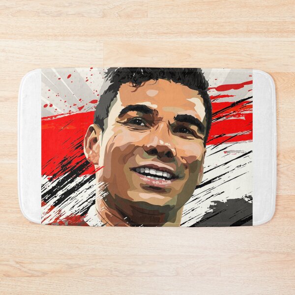 Item preview, Casemiro Man Utd Celebration Flag Abstract Illustration Portrait designed and sold by VibesAndVision.