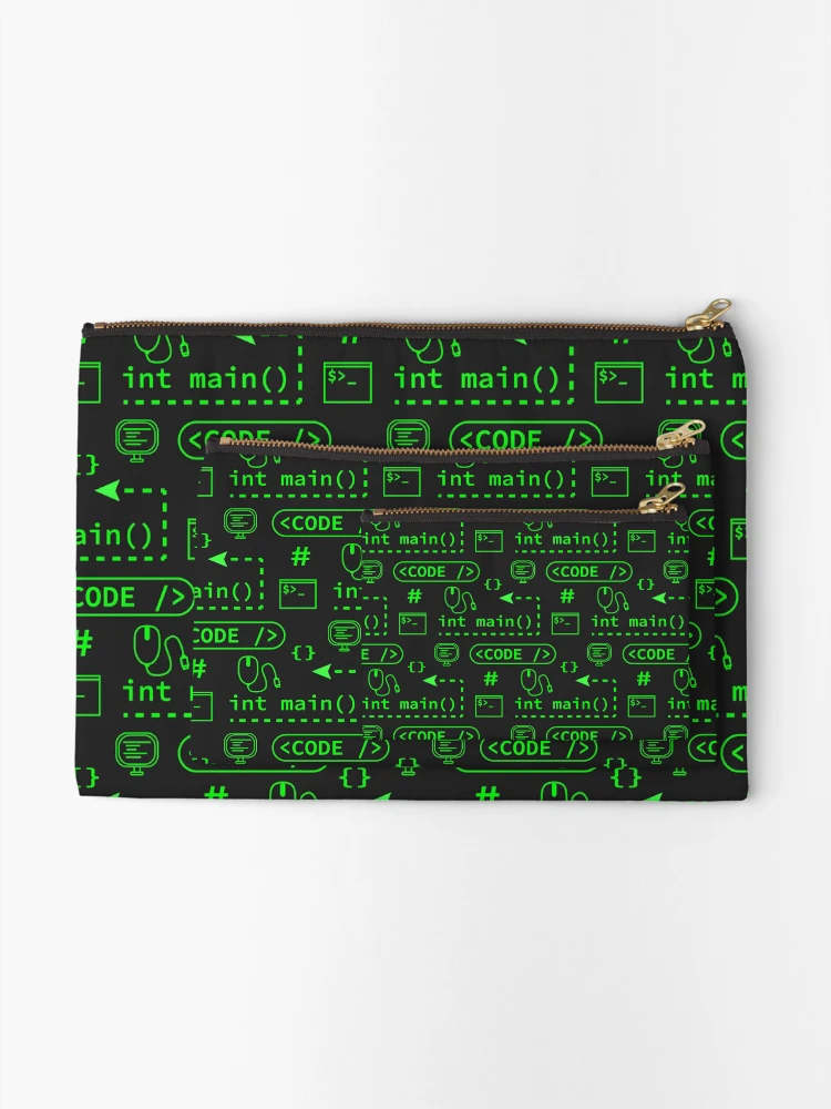 Thumbnail 2 of 4, Zipper Pouch, Code and stuff pattern designed and sold by Mitchell Smith.