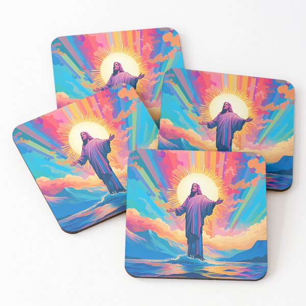 Item preview, Petrified Jesus Above the Sea and Colored Sky designed and sold by SingularityGeek.