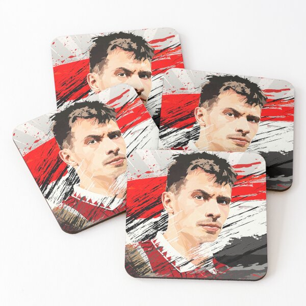 Item preview, Lisandro Martinez The Butcher Man Utd Celebration Flag Abstract Illustration Portrait designed and sold by VibesAndVision.