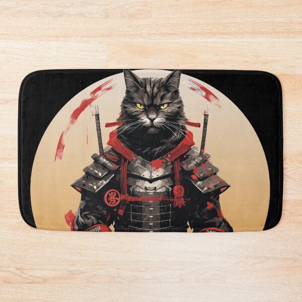 Item preview, Black Cat Japanese Assassin Ninja - Armored Samurai Feline designed and sold by LOT7Clothing.