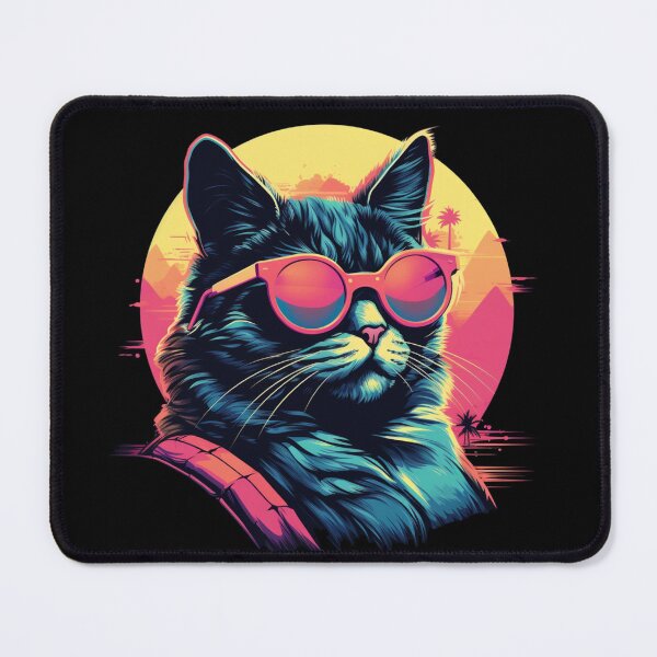 Item preview,  Retro Synthwave Cat designed and sold by Puristock.