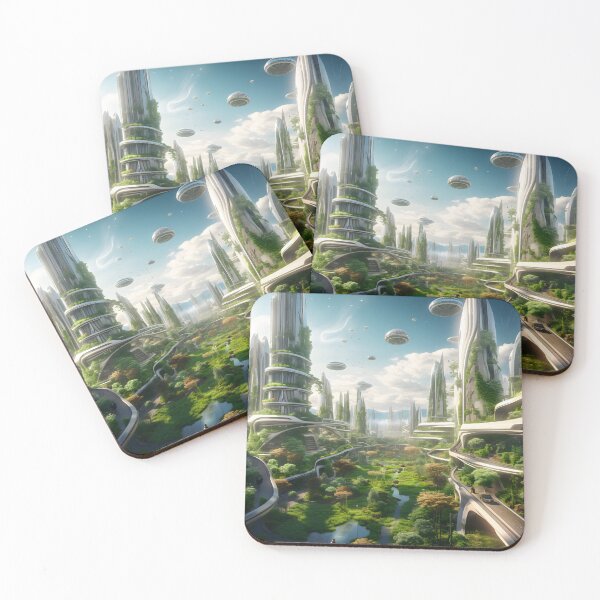 Item preview, Nature Integration Metropolis wall art designed and sold by MystiCanvas.