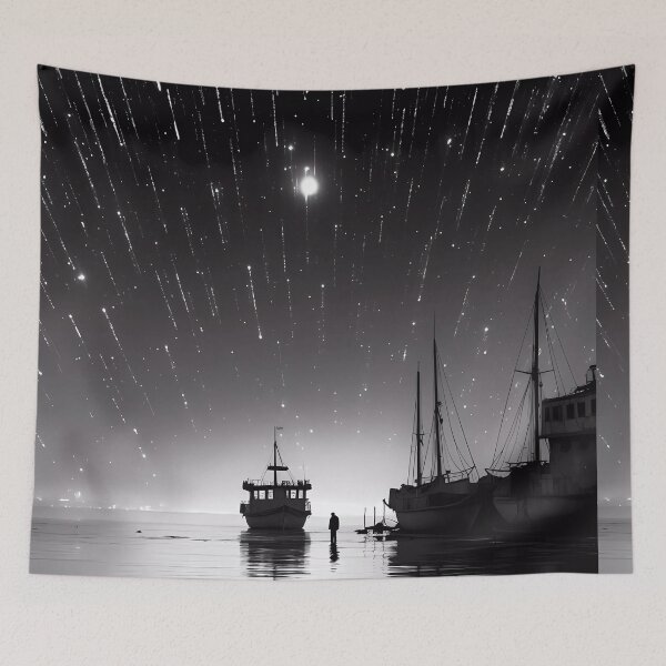Item preview, Shower of Stars with Low Tide in a Fishing Port designed and sold by SingularityGeek.