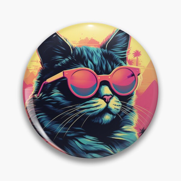 Item preview,  Retro Synthwave Cat designed and sold by Puristock.