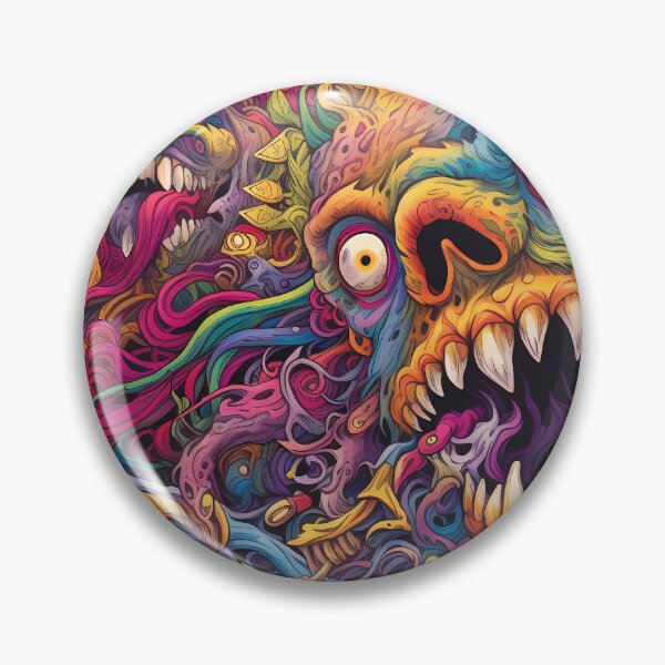 Item preview, Swirl of Psychedelic Limbs Next to the Monster's Head with Huge Teeth and Eyes designed and sold by SingularityGeek.