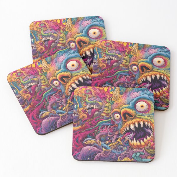 Item preview, Swirl of Psychedelic Limbs Next to the Monster's Head with Huge Teeth and Eyes designed and sold by SingularityGeek.