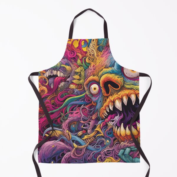 Item preview, Swirl of Psychedelic Limbs Next to the Monster's Head with Huge Teeth and Eyes designed and sold by SingularityGeek.