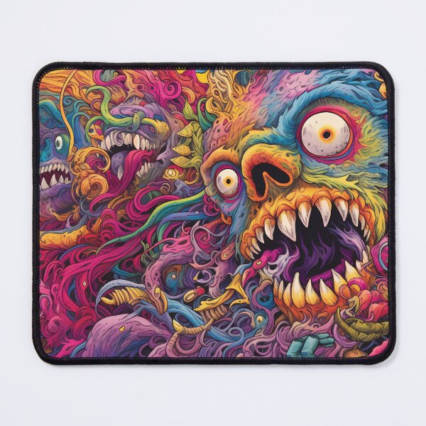 Item preview, Swirl of Psychedelic Limbs Next to the Monster's Head with Huge Teeth and Eyes designed and sold by SingularityGeek.