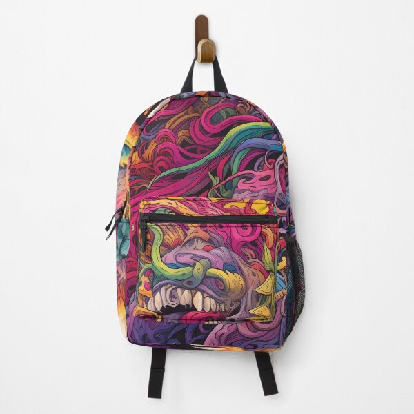 Item preview, Swirl of Psychedelic Limbs Next to the Monster's Head with Huge Teeth and Eyes designed and sold by SingularityGeek.