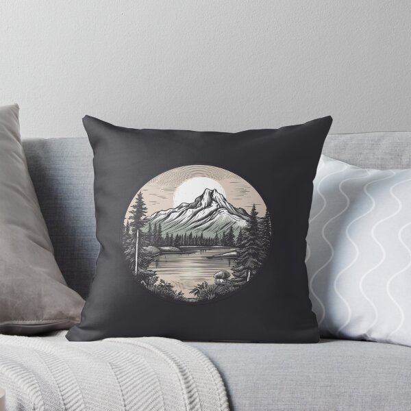 Item preview, Vector Landscape of a Mountain and Lake Within a Circle designed and sold by SingularityGeek.
